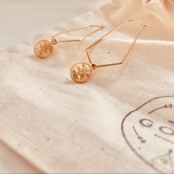 Our Lady Charm Gold Earrings |  Last 1! - Picture 4 of 7